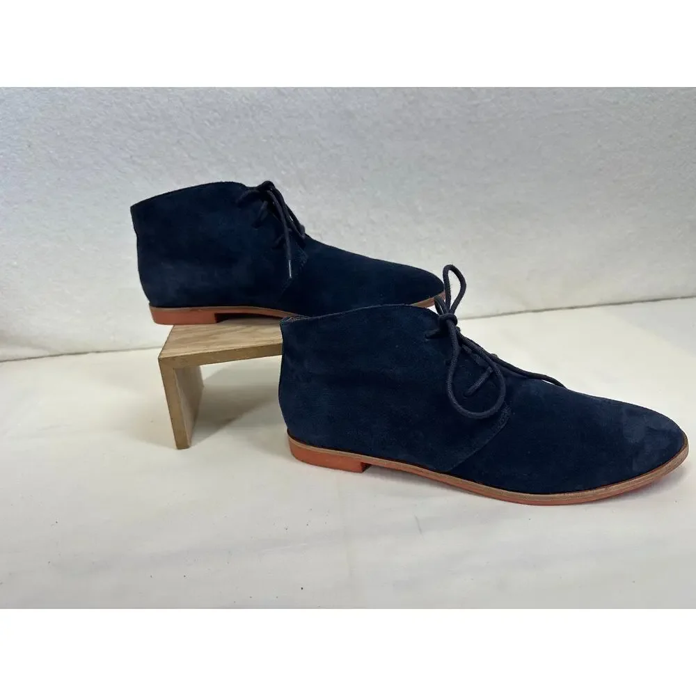 Dolce Vita Madge Blue Suede Bootie Lace Up Ankle Oxford Size 9 NIB